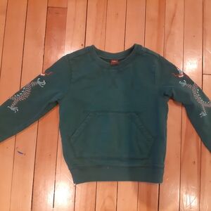 Tea Collection Green Sweatshirt with Sleeve Accents